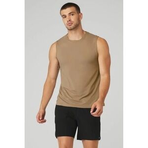 Alo Yoga Idol Tank Men's 2XL‎ XXL Gravel Tan Performance Seamless Training Shirt